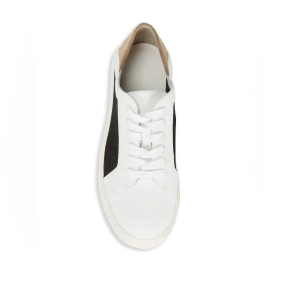 Vince Anette Alabaster Colorblock Mesh Side Sneakers in White/Black/Tan Size 9 - Picture 3 of 11